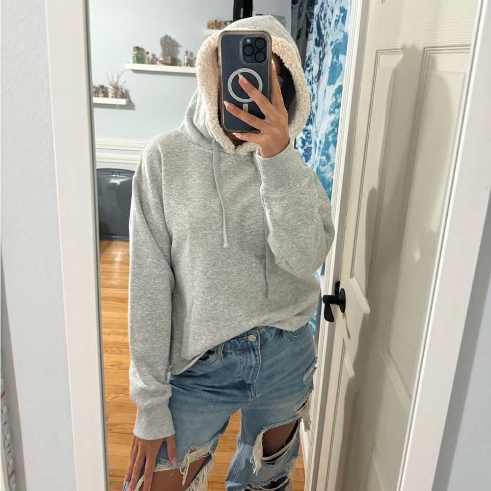 Grey Sherpa Hoodie